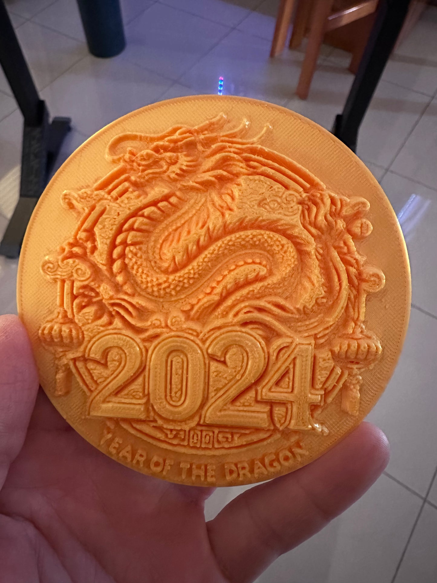 Lucky Charm Year of the Golden Dragon freezer magnet