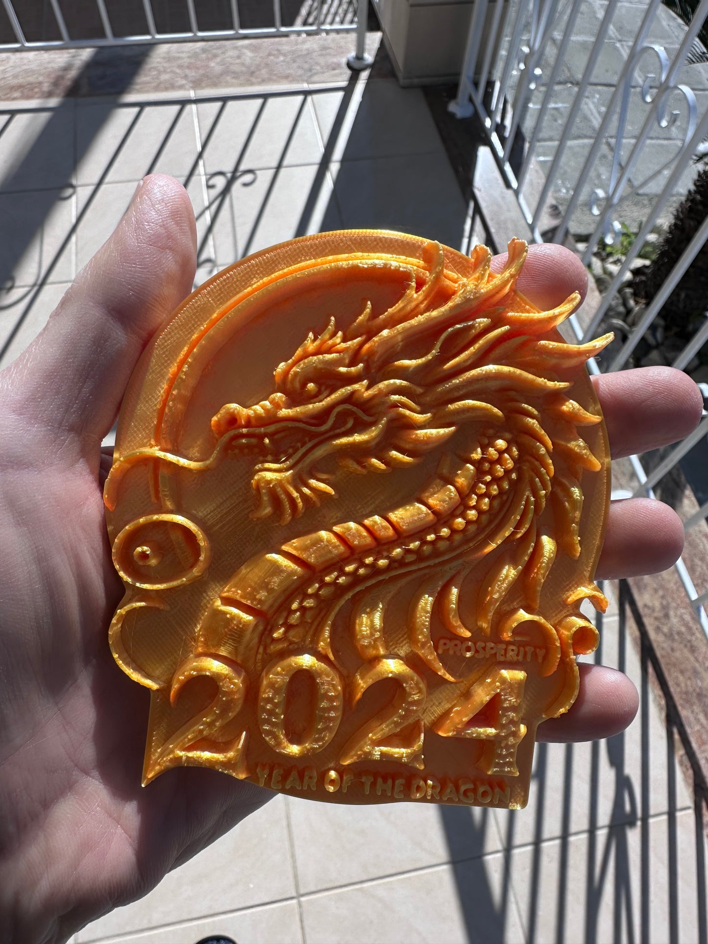 Lucky Charm Year of the Golden Dragon freezer magnet
