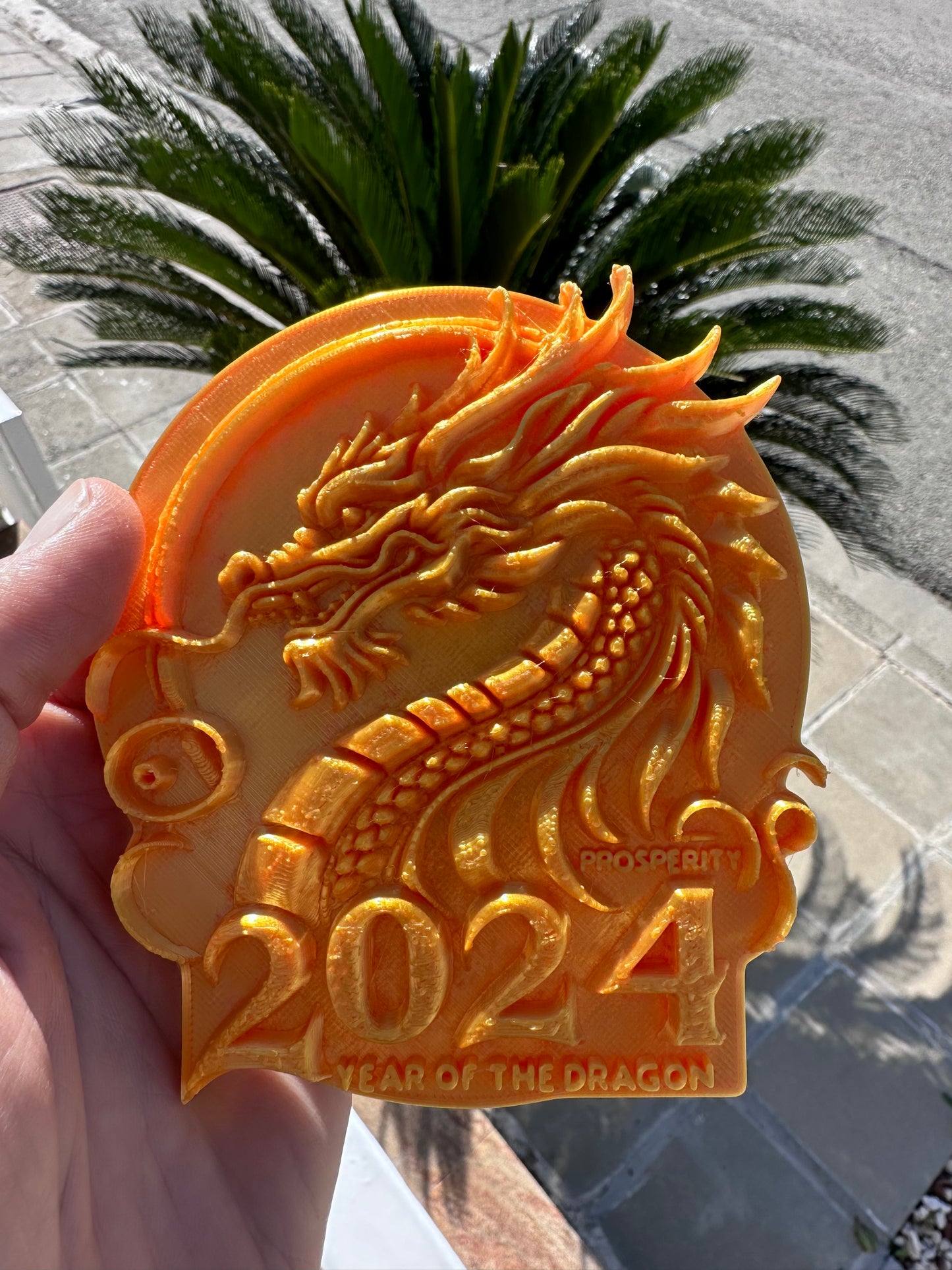 Lucky Charm Year of the Golden Dragon freezer magnet